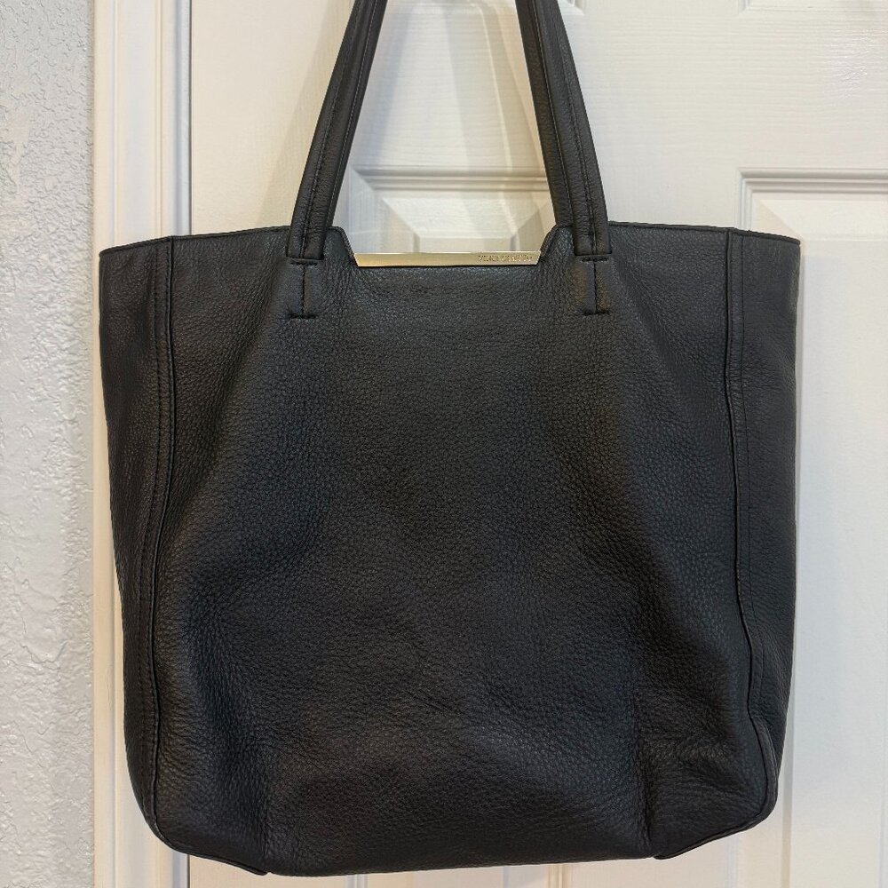 Vince Camuto Pebbled Leather Tote Bag - Elias, Black Color